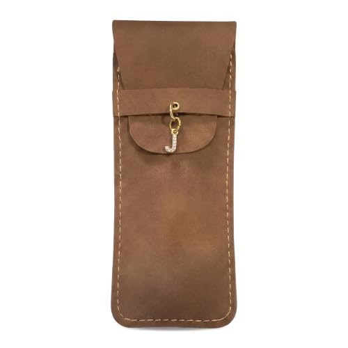 Personalized Initial PU Suede Pen Pouch - Office and Professional Storage Accessory, Ideal Gift for Coworkers (J) - color: J