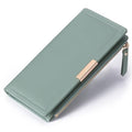 Slim Women's Wallet Ladies Credit Card Holder Bifold RFID Blocking - color: A08 Pea green