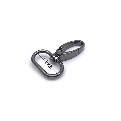 Swivel Lobster Clasps 1 inch Swivel Snap Hooks for Purses Bag | 20pcs 1" Gunmetal Metal for Handbag Backpack Crossbody Bag Hardware Webbing Dog Collars Keychain Lanyard Strap Craft Making - color: Gunmetal, size: 1 inch