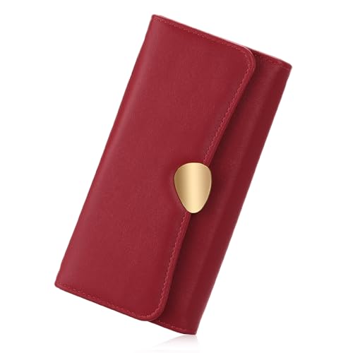 Wallet for Women PU Leather Trifold Wallet Large Capacity Clutch Card Holder Purse