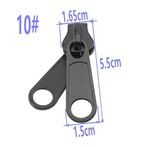 #10 Black Reversible Pulls for Tent Gazebo Quilt Jacket Bulk Zipper Repair | Leekayer 10PCS #10 Black Reversible Pulls for Resin Plastic Zippers Large Double Sided Zipper Pulls Sliders - color: Black, size: #10-Reversible Pulls