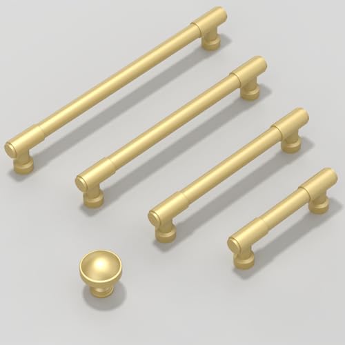 10 Pack Brushed Gold Cabinet Pulls 6.3 Inch(160mm) Kitchen Cabinet Handles Cabinet Hardware for Drawer Pulls - color: Brushed Gold, size: 6.3" Hole Center