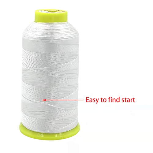 Tortoise 3 Cones Heavy Duty Thread of 2000 Yards Each Spool UV Resistant High Strength Thread # 69 T70 Size 210D/3 for Upholstery,Leather,Purses,Outdoor,Beading,Canvas Color White - color: White