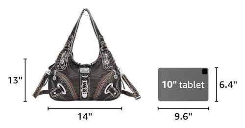 Angelkiss Hobo Purses and handbags for Women Satchel Handbag Women Purses Large Daily Shoulder Bags - color: 801bronze