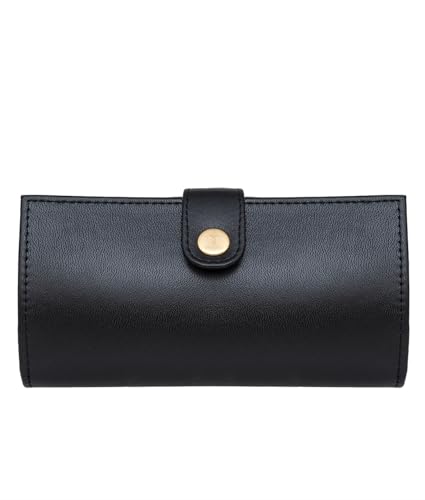 Women’s Genuine Leather Wallet – Slim Design with Secure Snap Multiple - Card Slots & Interior Zipper Pocket (Ladies Wallet Black) - color: Ladies Wallet Black