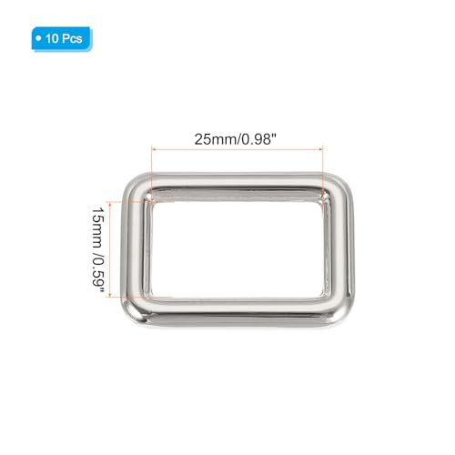 PATIKIL Metal Tri-glide Slide Buckle Zinc Alloy | Adjuster Sliders Webbing Strap Fastener Replacement for Bag Belt Dog Collar - color: Silver, size: 5/8 Inch