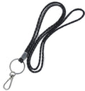GENIQUE leather lanyards for id badges, key leather lanyard, 21 inch length lanyard leather for keys, id badges, flash drive - color: Black Distressed