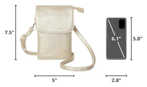 MINICAT Small Crossbody Bags for Women Vegan Leather Cross Body Phone Purse | Lightweight Cell Phone Wallet, Women's Shoulder Handbags, Mini Cross Body Bag for Woman Travel Shopping Everyday Daily Use - color: Gold