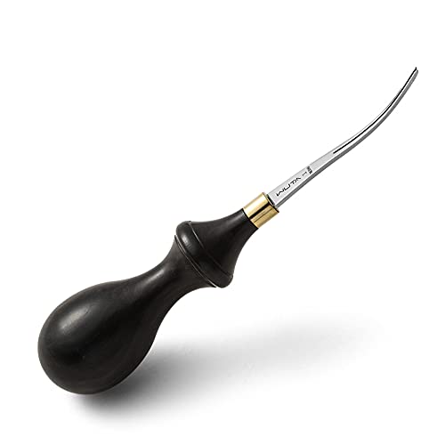 WUTA M390 Die Steel Leather Edge Beveler PRO 0.6mm 1PCS Skiving Craft Work Tools Cutter Edger Creaser Skiver Supplies Professional Design Bevelers Leathercraft Kit Ebony Handle - size: Size 1 (0.6mm) M390