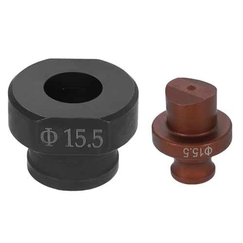 HARFINGTON Hydraulic Hole Punch Die 15.5mm Round Hole 40Cr Steel Electric Punching Kit for MHP-20 JP-20 Electric Punching Machine, Burgundy & Black - size: 15.5mm
