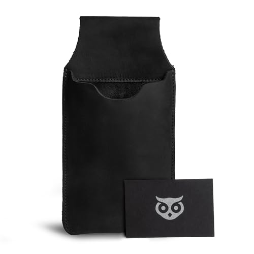 Hide & Drink, Waist Phone Holder Pouch, Accessory Bag, Soft Case for Work & Outdoors Essentials, Full Grain Leather Handmade - color: Charcoal Black