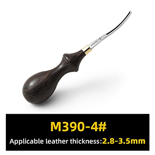 WUTA M390 Die Steel Leather Edge Beveler PRO 1.8mm 1PCS Skiving Craft Work Tools Cutter Edger Creaser Skiver Supplies Professional Design Bevelers Leathercraft Kit Ebony Handle - size: Size 4 (1.8mm) M390