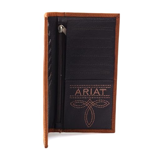 Ariat Rodeo Wallet Emboss Shield & Script Medium Brown, Leather One Size