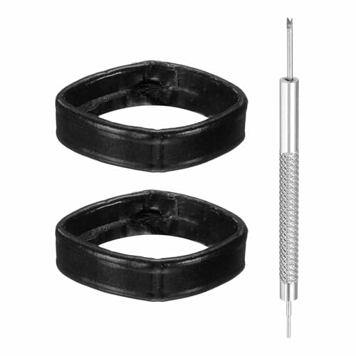 HARFINGTON Leather Watch Band Loops Replacement Watch Band Keeper Watch Strap Holder Retainer Wristwatch Strap Fastener Rings - color: Black, size: 18mm