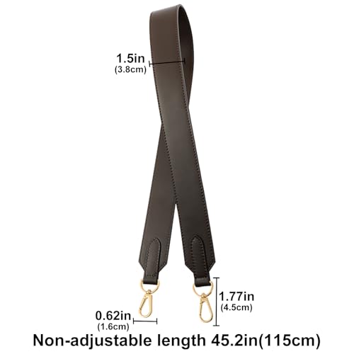 jiesinlov Vachetta Leather Straps Crossbody Replacement Bag Shoulder Strap for Neverful Speedy Graceful Tote Handbag(W1.5in,L45.2in-Coffee) - color: W1.5in,l45.2in-coffee