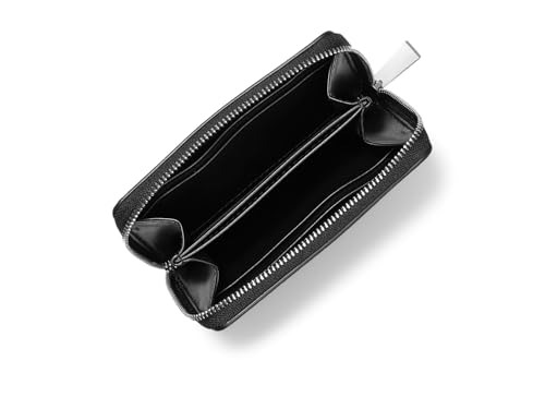 Michael Kors Jet Set Small Zip Around Card Case, Silver-Tone Hardware/Signature Coated Twill/Black - color: Silver-Tone Hardware/Signature Coated Twill/Black