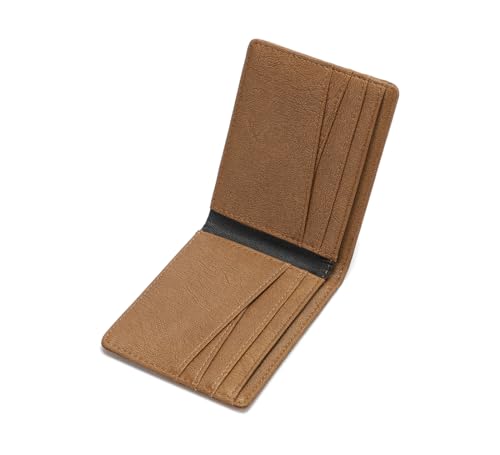 Lanyani Minimalist Fabric Wallet Bifold RFID Blocking - color: A-Brown