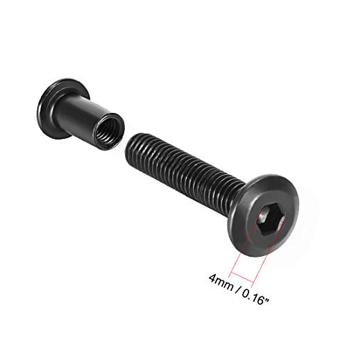 uxcell Screw Post Fit for 5/16" 8mm Hole Dia Male M6x30mm Black 10 Sets - size: 30mm