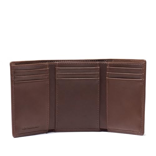 Premium Mahogany Men's Trifold Wallet - Full Grain Leather - Premium Mahogany - color: Premium Mahogany, size: Wallet