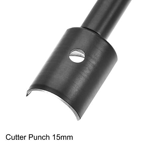 uxcell Anti-Rust Half-Round Leather Cutter Punch 15mm Strap End Punch Tool for Crafting Strap Belt Wallet and Bag - size: 15mm
