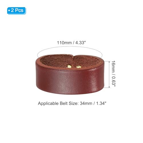 PATIKIL Leather Loop Keeper, Leather Loops Belt Keeper Loops Retainer Straps Replacement, - color: Reddish Brown, size: 1.3"/1.4"