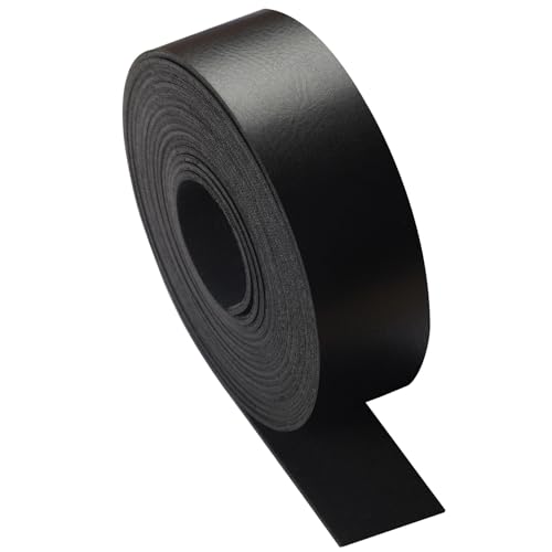 Picheng Faux Leather Strap for Crafts: 1 Inch Wide 138" Long Leather Strips - color: Black, size: 1 Inch