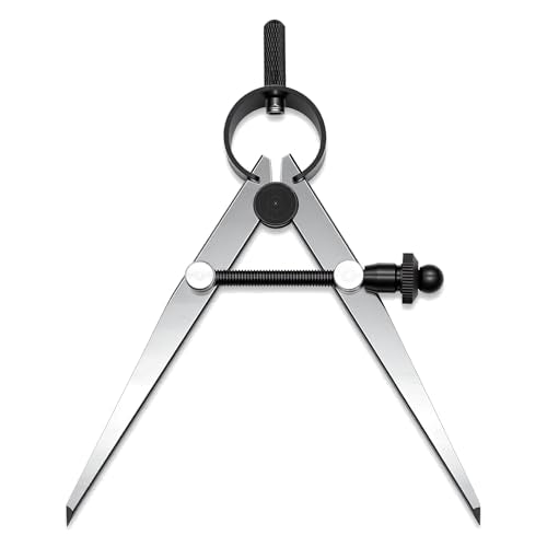 Aienxn Adjustable Edge Creaser Wing Divider, DIY Leather Divider, Compass Drawing Tool, Rotating Craft Tool Leathercraft Compasses for Woodworking, Metalworking Geometry Drawing (4inch) - color: Black