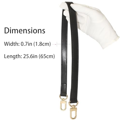 Leather Handbag Strap, Suitable for Changing Shoulder Straps on L V Handbags and Bucket Bags(Black-W:0.7in,L：25.6in - color: Black-W:0.7in-L：25.6in