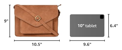 Ozora Genuine Leather Crossbody Purse for Women, Shoulder Bag - color: Cognac Hunter