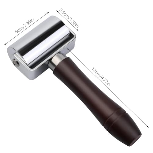 Mnuizu 60 mm Leather Press Edge Roller, Brayer Rollers for Crafting | Wooden Handle Leather Rolling Craft Roller, Seam Roller for Leather, Leather Edge Creaser for Leather Craft - color: Black, size: 60mm