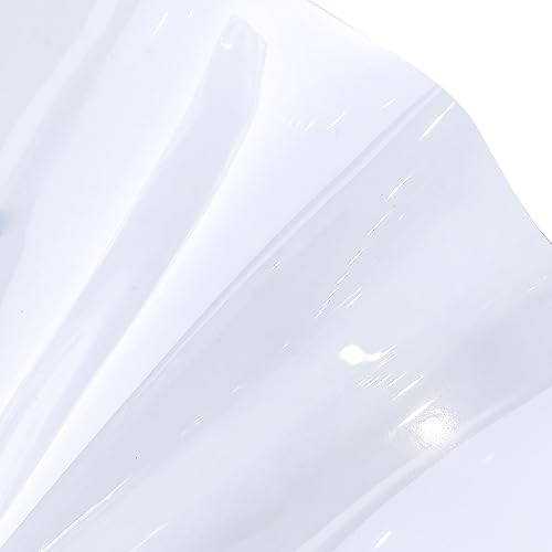 ONEART | Transparent Leather Vinyl, 30 Gauge Solid Color See-Through Waterproof Jelly Faux Leather for Women DIY Handbags Tote, 12" x 48" - color: Transparent