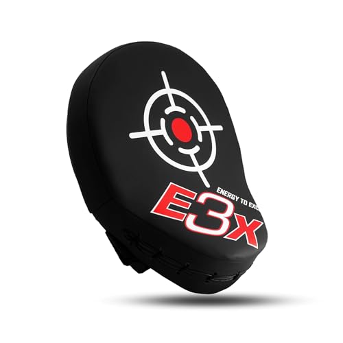 PSS Boxing Focus Pads - Hook & Jab Punch Mitts for MMA, Kickboxing, Karate, Muay Thai, and Taekwondo Training - Hand Target Strike Shield Punching Gloves Pad - color: Red