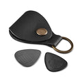 Leather Guitar Pick Holder Keychain, Guitar Pick Holder Case Bag, Plectrum Key Fob Cases Bag, Gift for Guitar Players Black - color: Black