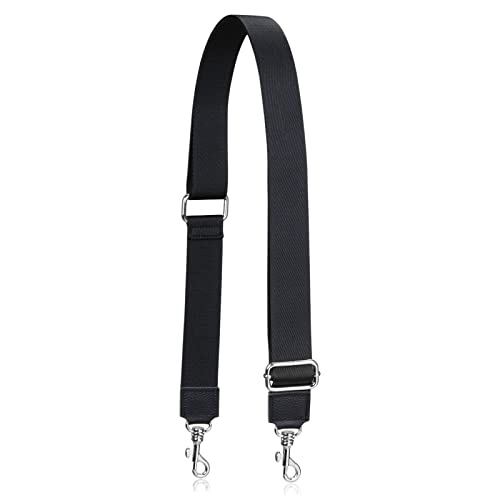 Allzedream Thick Purse Strap Wide Adjustable Replacement Crossbody Bag Handbag Leather Ends - color: Black-sh-leather Tip