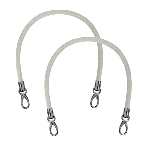 MECCANIXITY Braided Purse Strap, PU Leather Purse Strap Handle Replacement for Handbag Tote Underarm Bag Making - color: Light Gray