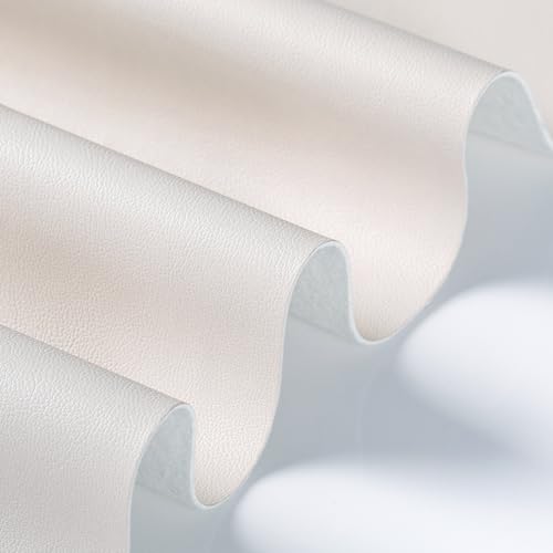 Marine Vinyl Fabric, Upholstery Faux Leather Fabric by The Yard, 0.95 mm Thick PU Leather Sheets for Sofa Chairs Handbags Hair Bows Earrings Crafts (5 Yards 180''X 54'', Off White) - color: Off White, size: 5 Yard