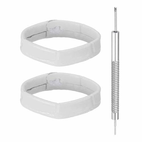 HARFINGTON Leather Watch Band Loops Replacement Watch Band Keeper Watch Strap Holder Retainer Wristwatch Strap Fastener Rings - color: White, size: 20mm