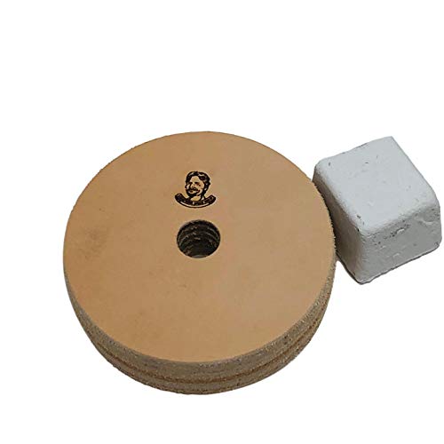 3" Leather Honing Wheel - Buffing Compound Included (3/4" Wide) - size: 3/4" Wide