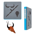 SUPERDANT Cow Skull Pendant Leather Die Animal Keychain Decor Wooden Die Cutter Leathers Cutting Dies DIY Art Crafts Leathers Dies Cutter for Men Women Leather Making for Handmade Lover Gifts - style: Cow Skull Keychain