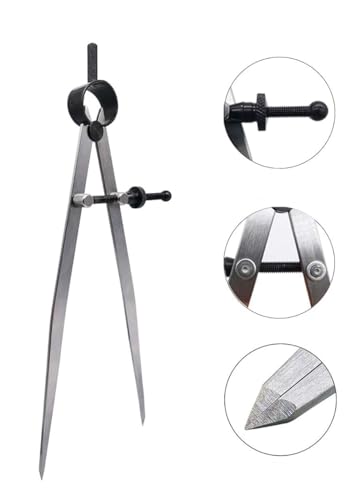 Brccee AC Leathers DIY Adjustable Edge Creaser Wing Divider,Rotating Craft Tool Leather Craft Compasses, Compass Drawing Tool (8 Inch) - color: 8 Inch