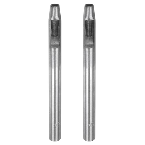 HARFINGTON 2pcs Hollow Punch for Leather 5.5mm Round Hole Punch Tool for Belt Puncher Carbon Steel Single Punch for Watch Belt Cut Leather Craft Rubber Paper Fabric Plastic Soft Material - size: 5.5mm