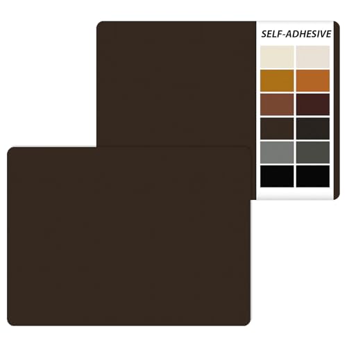 IANZE 2Pcs Leather Repair Patch, Self Adhesive Leather Repair Patch for Car Seats, Couches, Furniture, Sofa, Handbags, Office Chair (Dark Brown) - color: Dark Brown