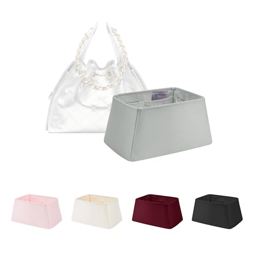 Satin Purse Organizer for Chanel 25 Bag Small, Pearl grey - color: Pearl grey, size: 25 Handbag Small