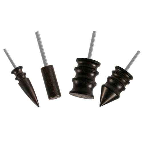 4pcs Leather Burnisher Bits for Rotary Tool, 4 Styles Leather Burnishing Tool Polished Head Ebony Burnishing Machine Accessories for Leather Craft Edges (Style 2) - style: Style 2