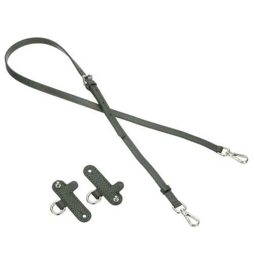 PATIKIL Leather Shoulder Strap, Adjustable Purse Straps Replacement Kit with Clasp for Crossbody Handbag Mini Tote Bag, Dark Green - color: Dark Green