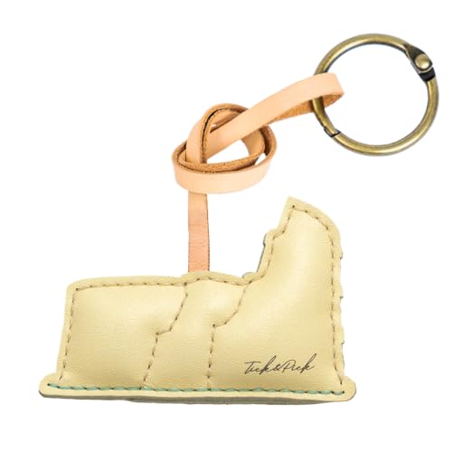 Travel Icon Leather Charm Keychain - Hand-Sewn Bag Charm for Car, Backpack Decoration, Gift for Women Men Kids - color: Colosseum Rome