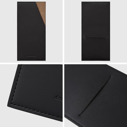 PU Leather Card and Cash Envelope for Travel and Budgeting - Black | Reusable Money Holder, Stylish Leather Money Envelope - color: Black