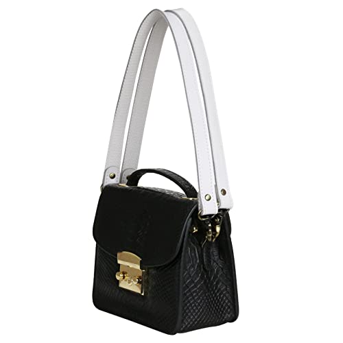 Allzedream Genuine Leather Purse Strap Sewing Canvas Replacement Handbag Shoulder Bag 2 Pcs - color: White, Gold Hareware
