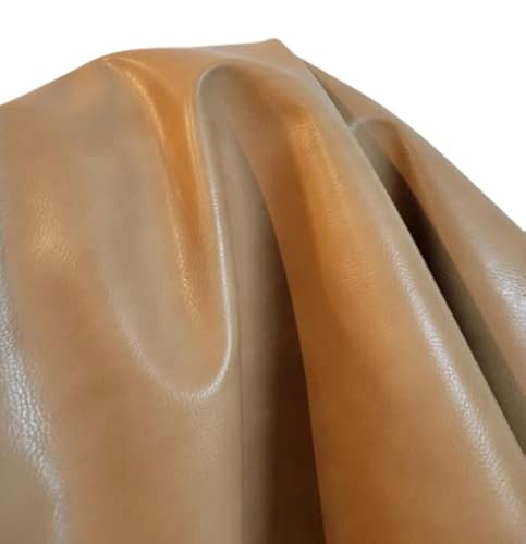 NAT Leathers Saddle Tan Vegan Faux Leather Fabric Sheet Synthetic Pleather 0.9 mm 1/2 Yard 18 x 54 inch Soft Smooth Upholstery Half Yard (18" x 54") (Wheat) - color: Wheat