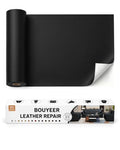 BOUYEER Leather Repair Patch Tape Kit,Self Adhesive Leather Repair for Sofa，Car Seat,Office Chair,Furniture,Jacket,Waterproof Strong Adhesive Vinyl Repair Kit. 16 in x 31 in,Fine Grained Black - color: Fine Grained Black, size: 16 in x 31 in